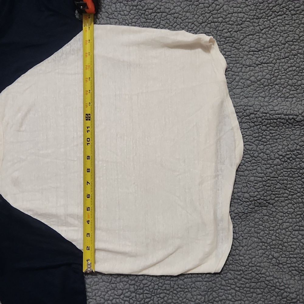 Women's Gap linen jersey t-shirt size small white and dark blue - Picture 5 of 6